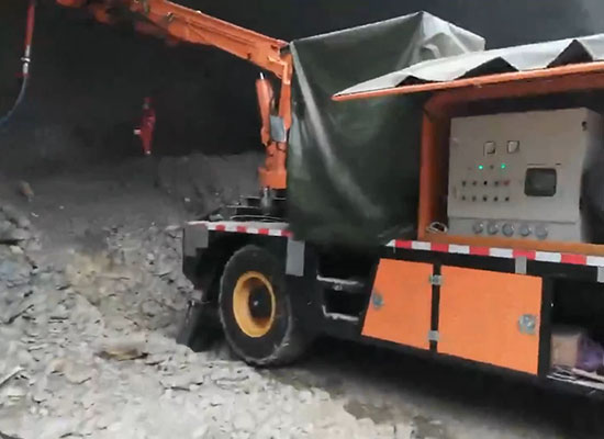 GHSP3016隧道混凝土湿喷台车施工视频